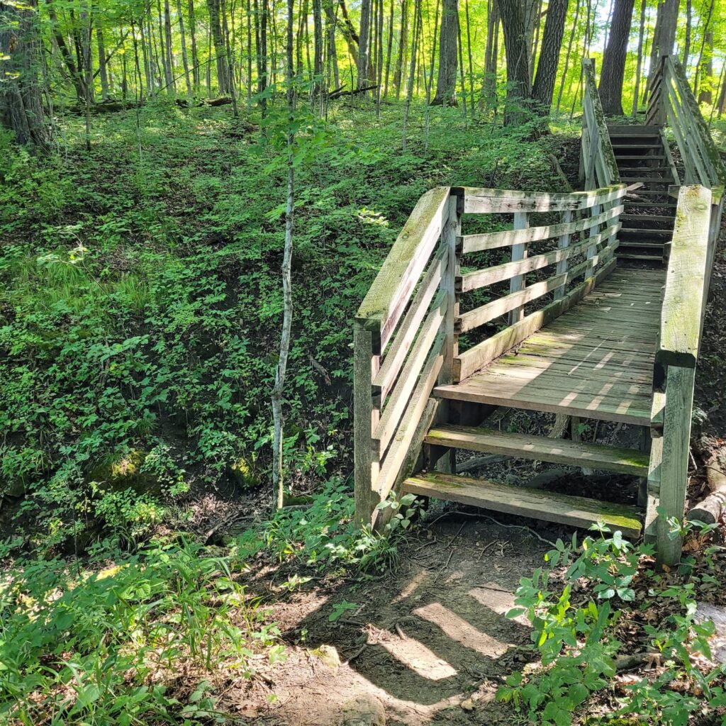 Hiking trail at Apple River Canyon State Park