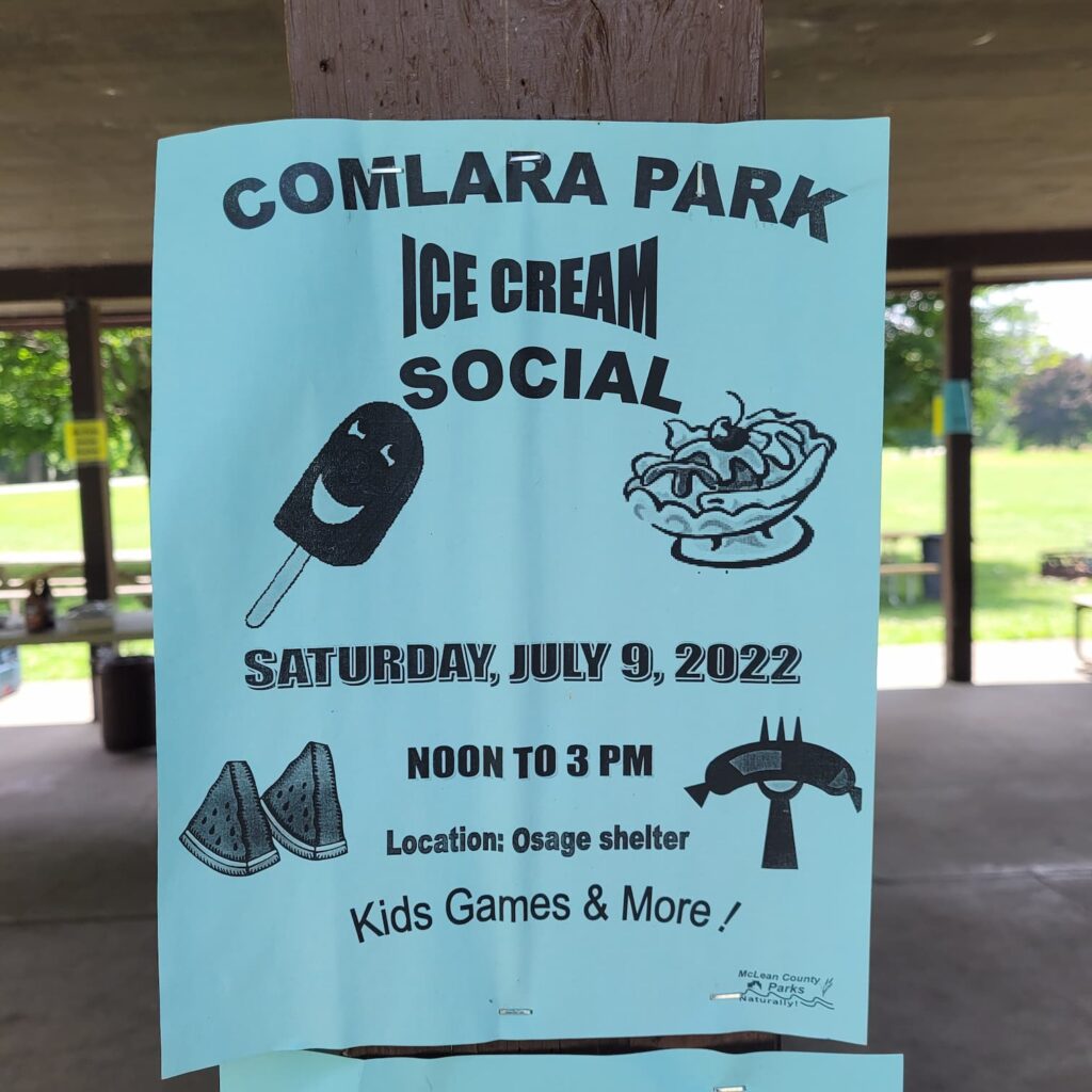 Flyer for ice cream social at Comlara Park