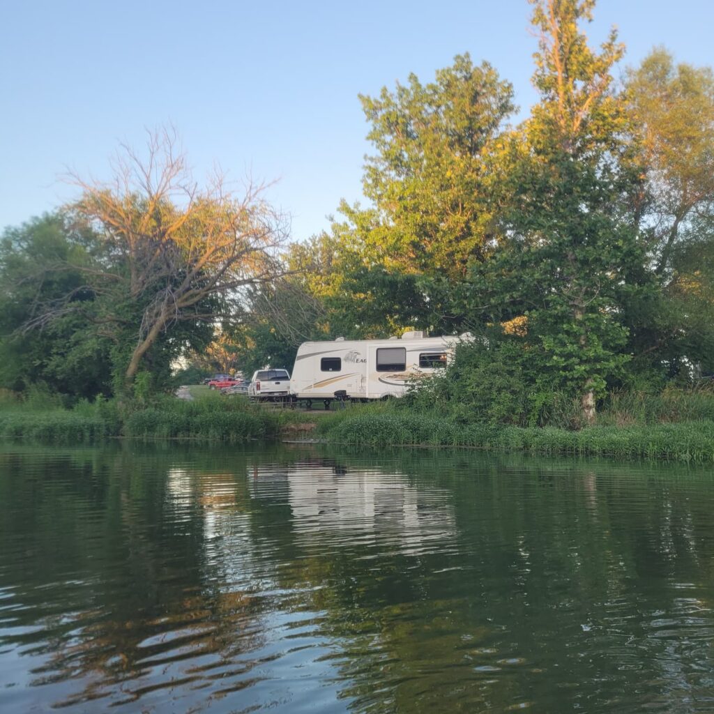 Waterfront campsite at Comlara Park