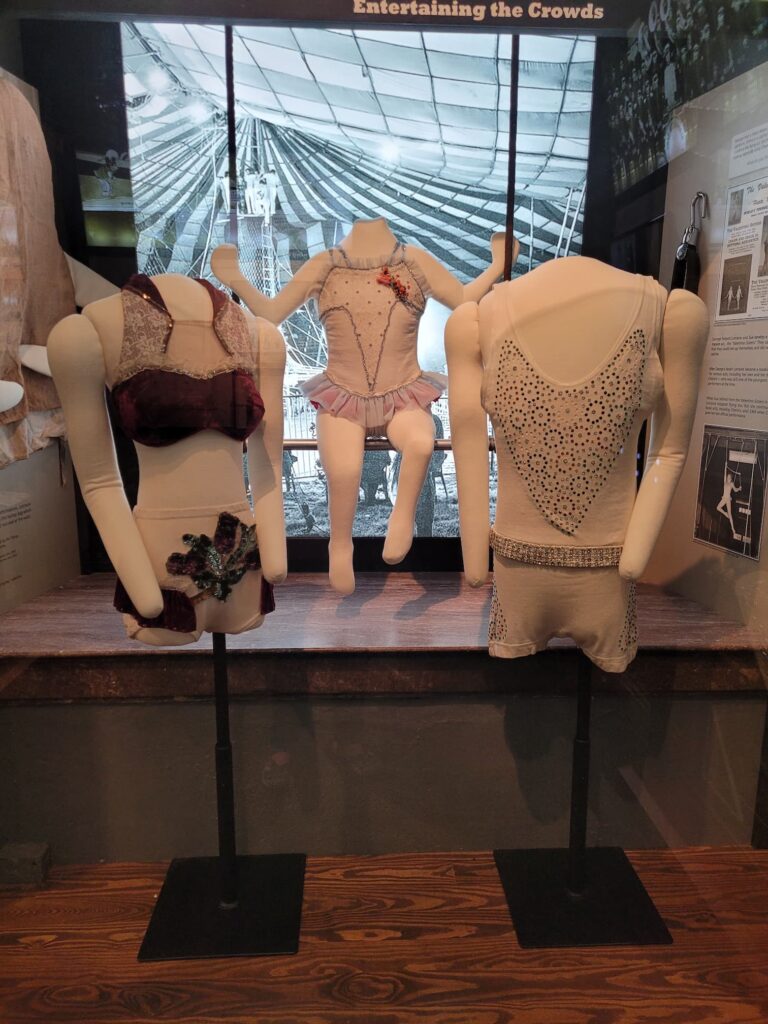 Photo of old circus costumes at McLean County Museum of History