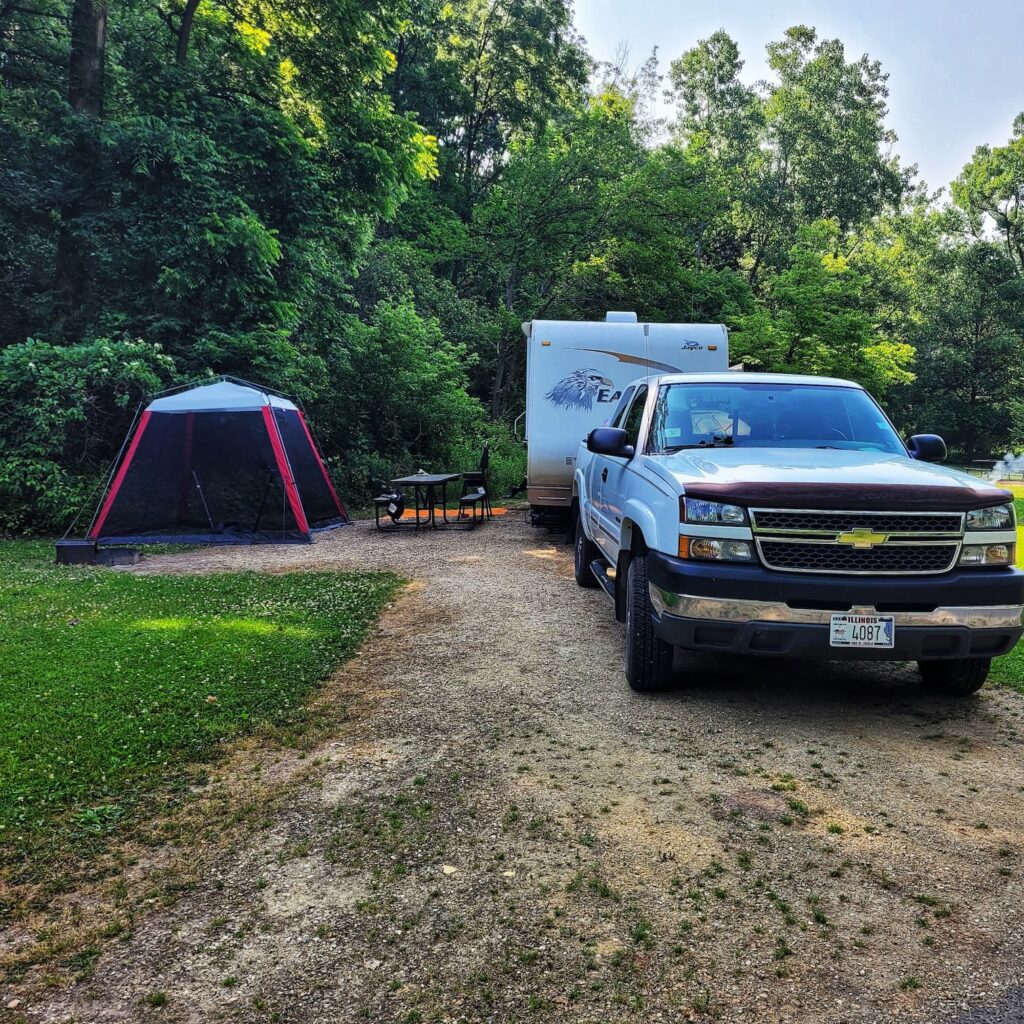 Campsite at Mississippi Palisades State Park