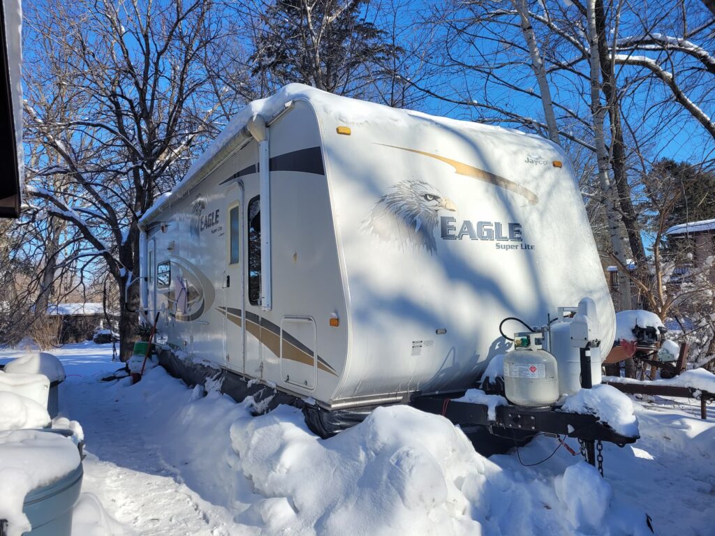 Photo of RV in snow