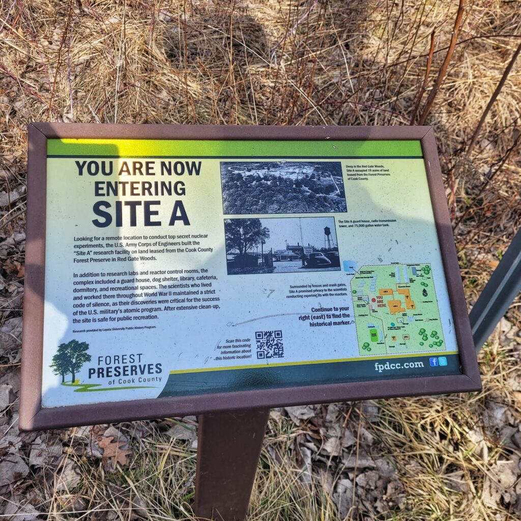 Photo of informational sign about Site A of Manhattan Project