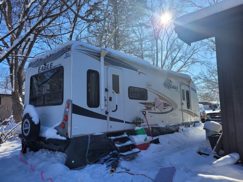 Photo of RV in winter