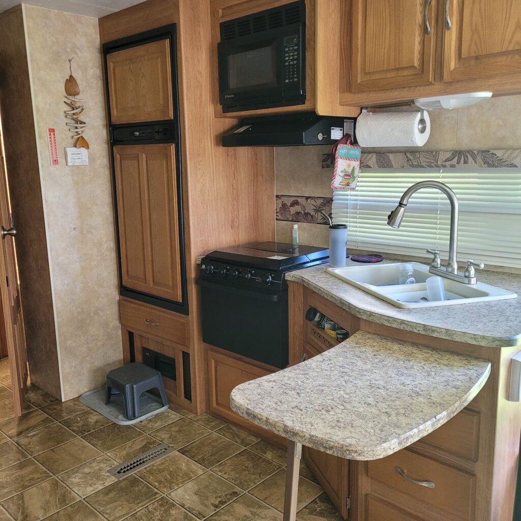 Photo of RV kitchen before renovation