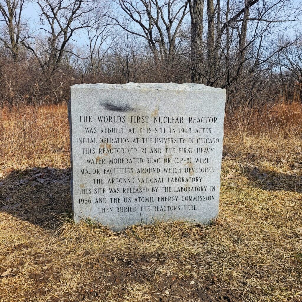 Photo of square marked for burial of nuclear reactor