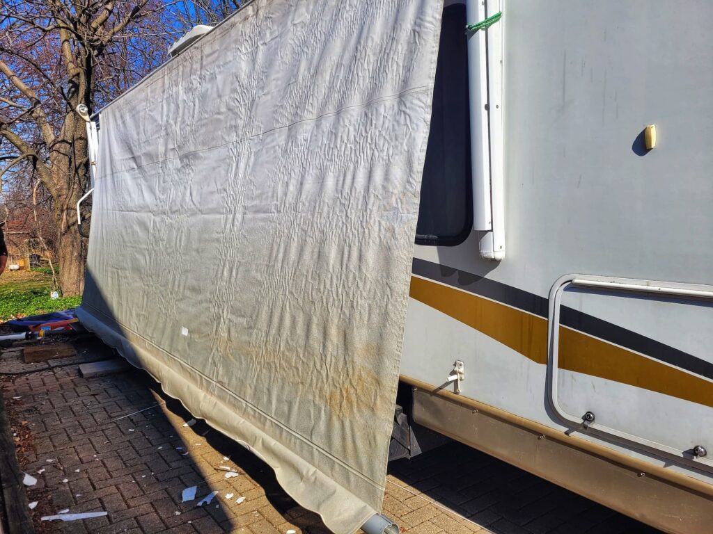 Photo of rv awning hanging down