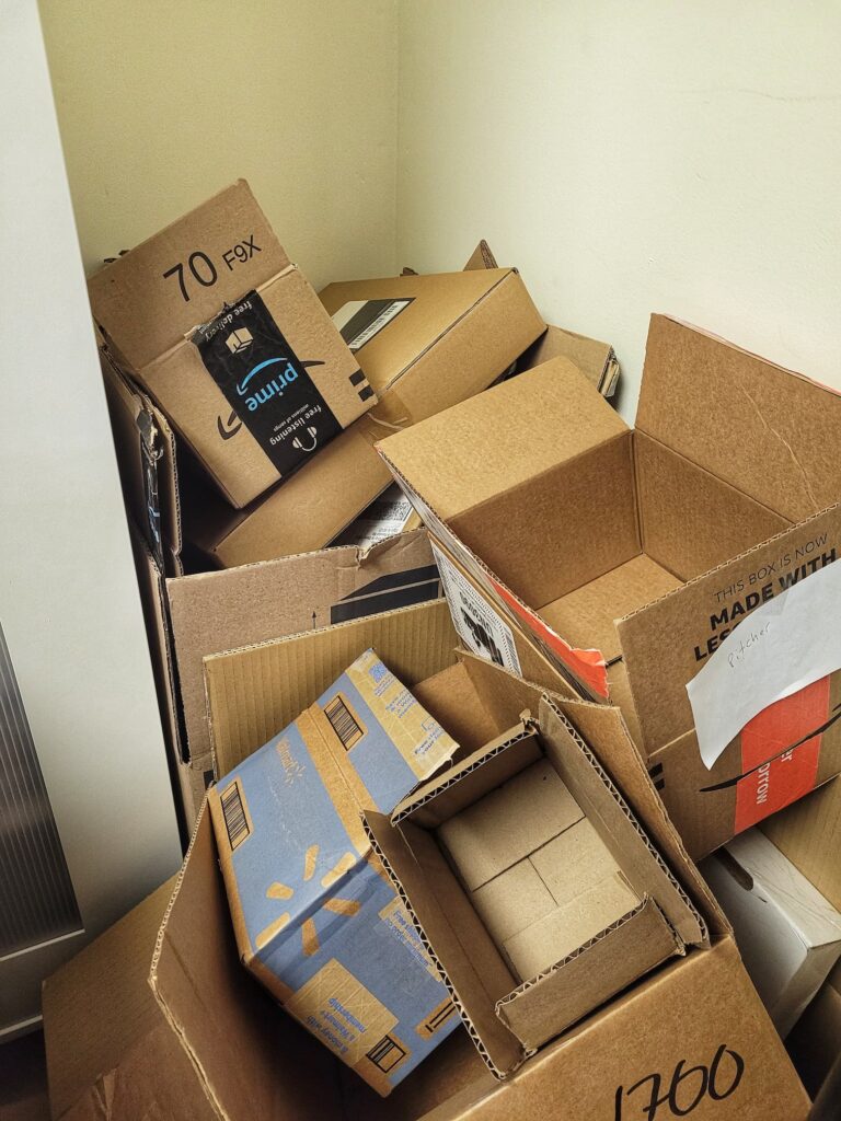 Photo of pile of shipping boxes