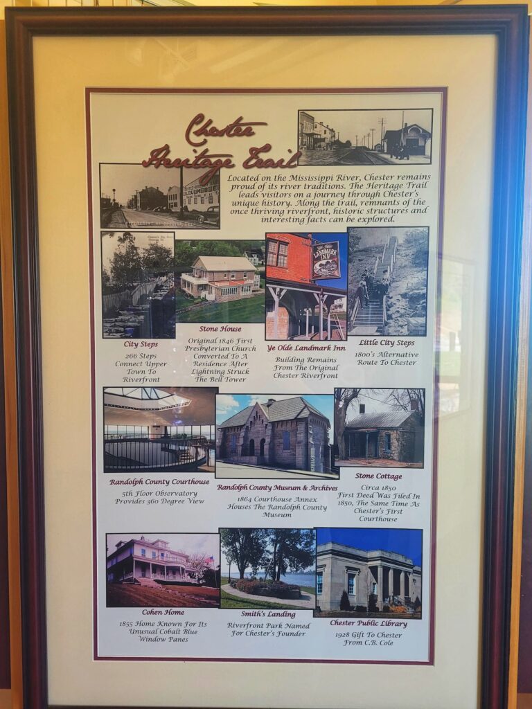 Collage of historic buildings in Chester Illinois