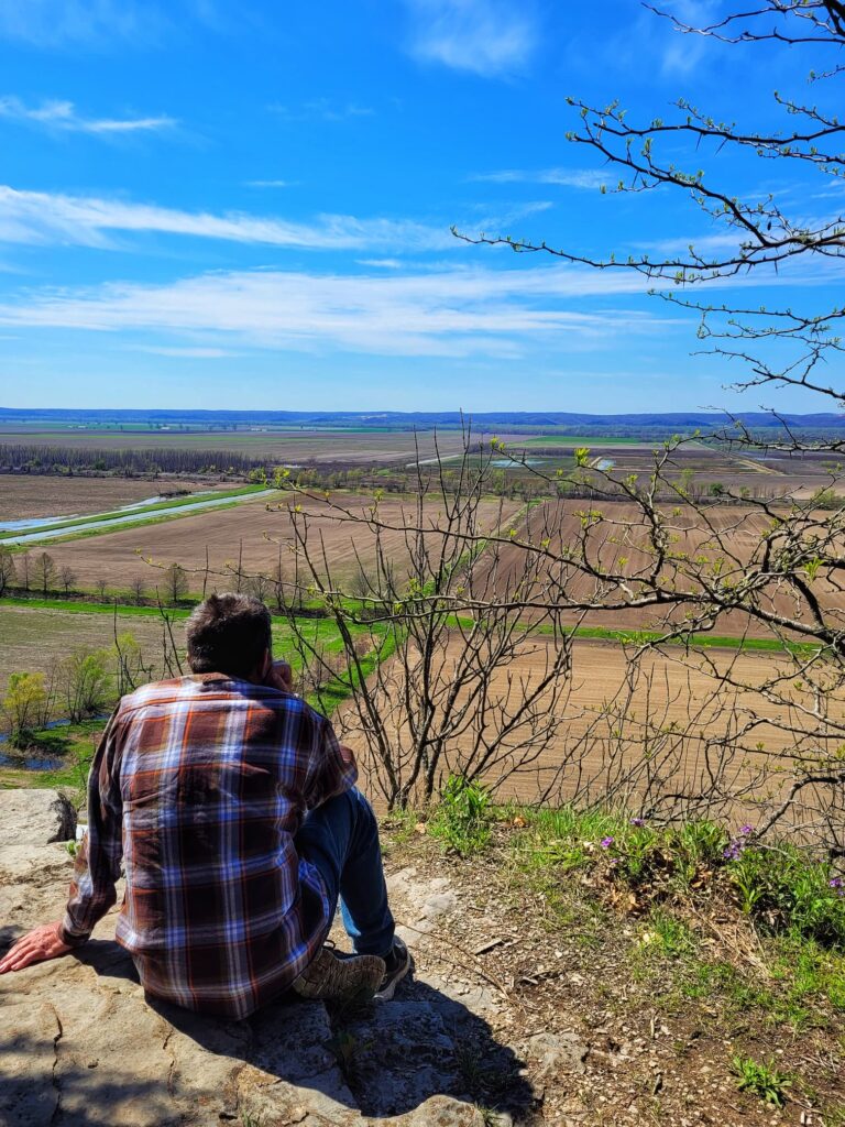 photo of Mike on top of Fults Hill in Prairie du Rocher