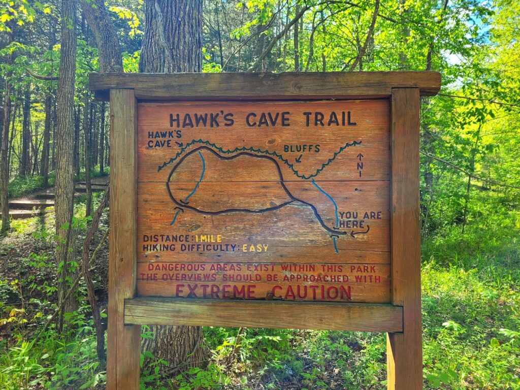 Photo of Hawk's Cave Trail Sign