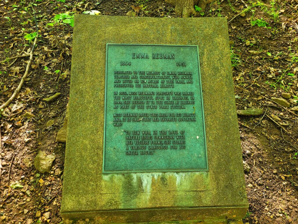 Photo of plaque dedicated to Emma Rebman