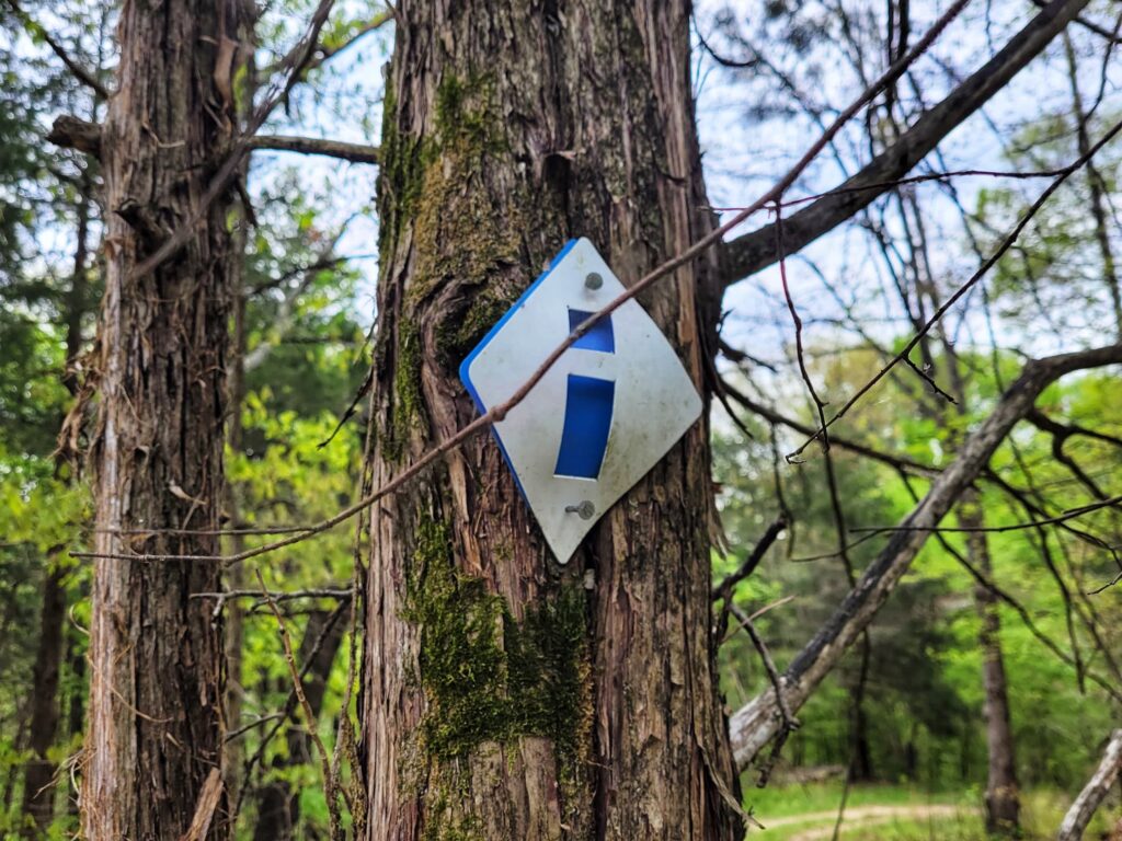 Marked for river to river trail