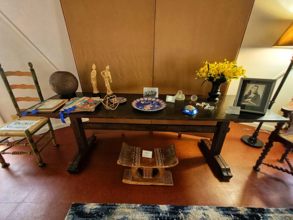 photo of bucky dome home table with artifacts