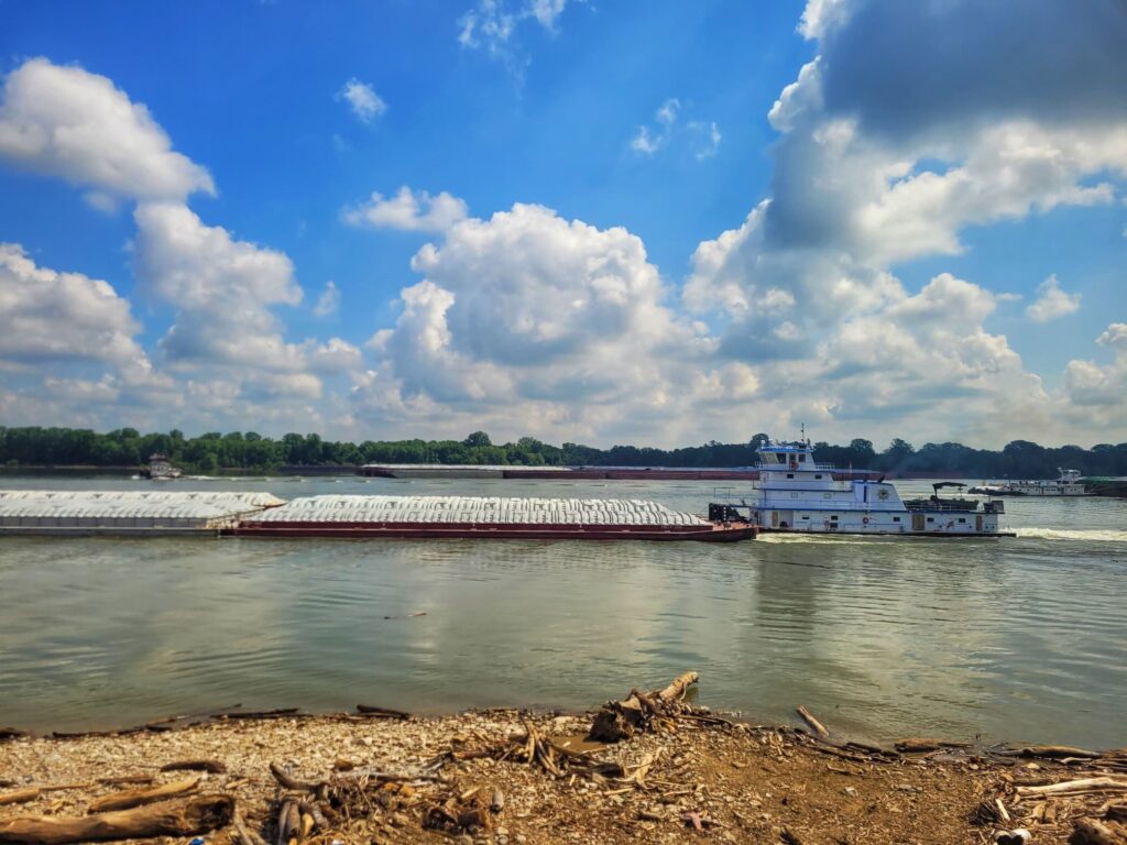 Photo of barge on Ohio River