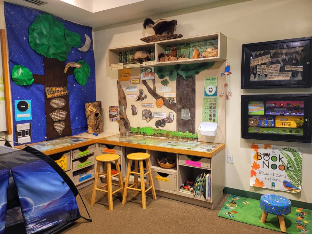 kids area at giant city visitor center