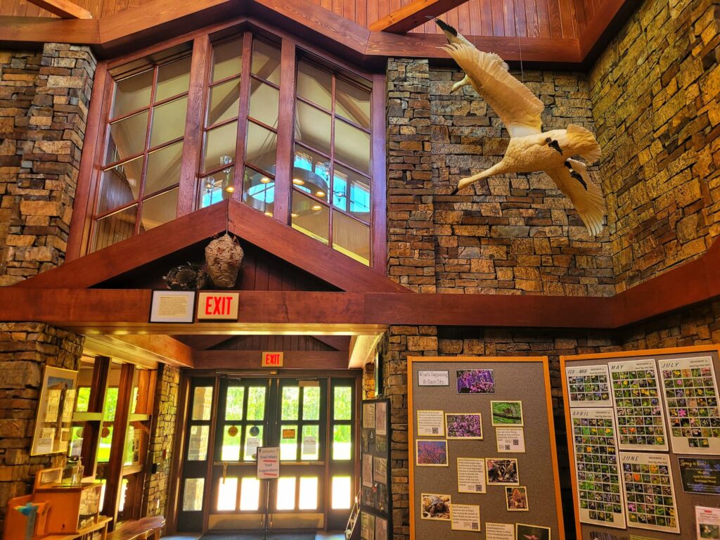 interior of giant city state park visitor center