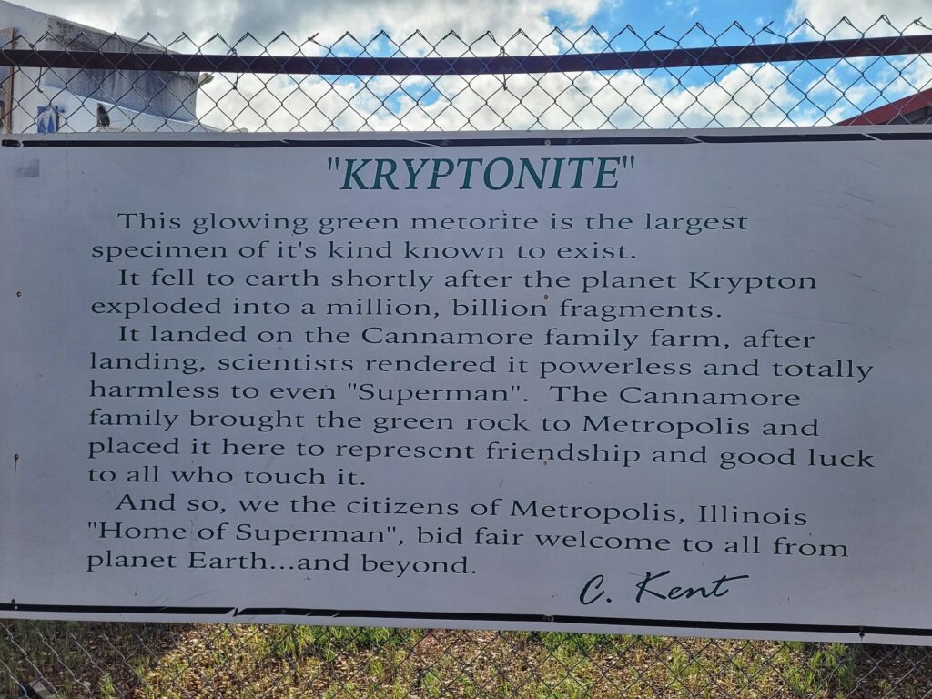 photo of sign about kyrptonite