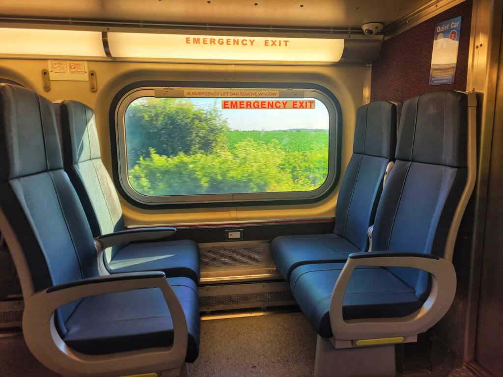 photo of Metra train seats