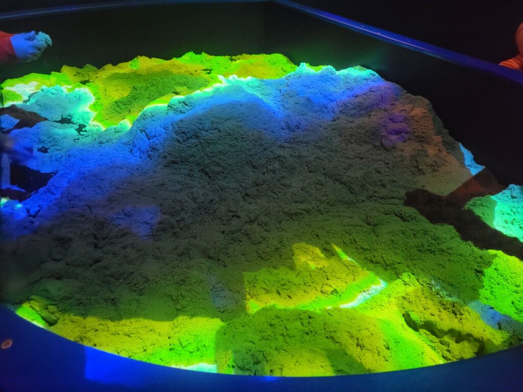 photo of table of kinetic sand