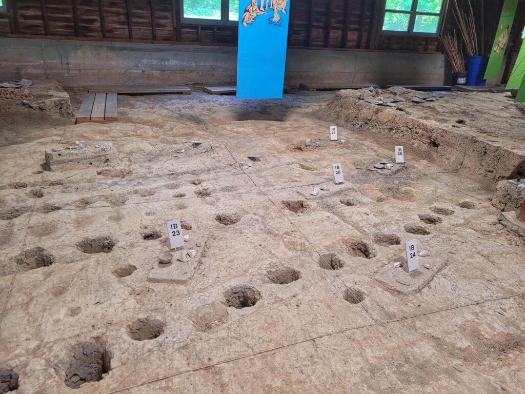 photo of post holes in lifeways building at wickliffe mounds