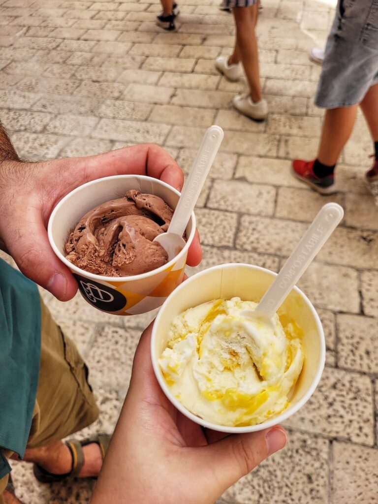 photo of us holding gelato