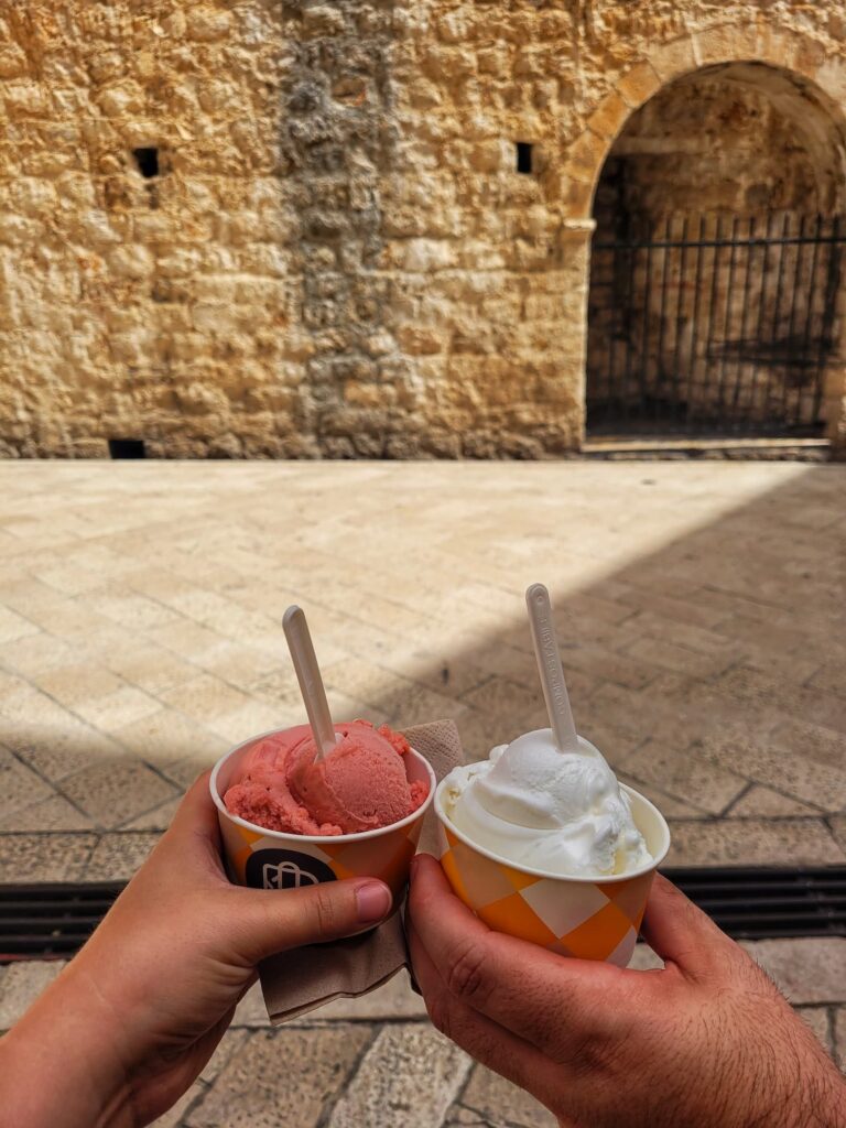 photo of us holding gelato