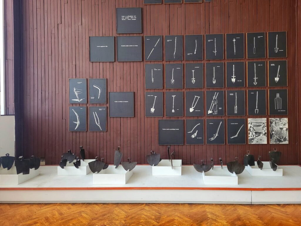 photo of exhibit of types of agricultural tools