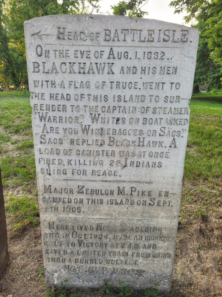 photo of historic marker in Blackhawk Park