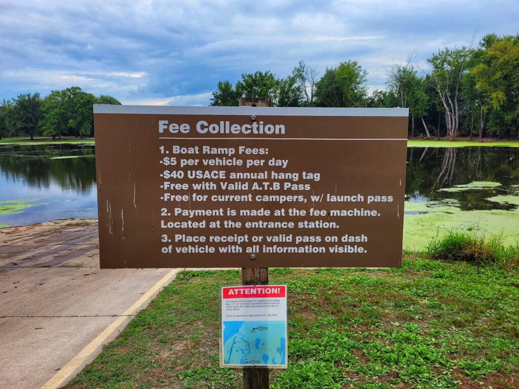 photo of boat launch sign