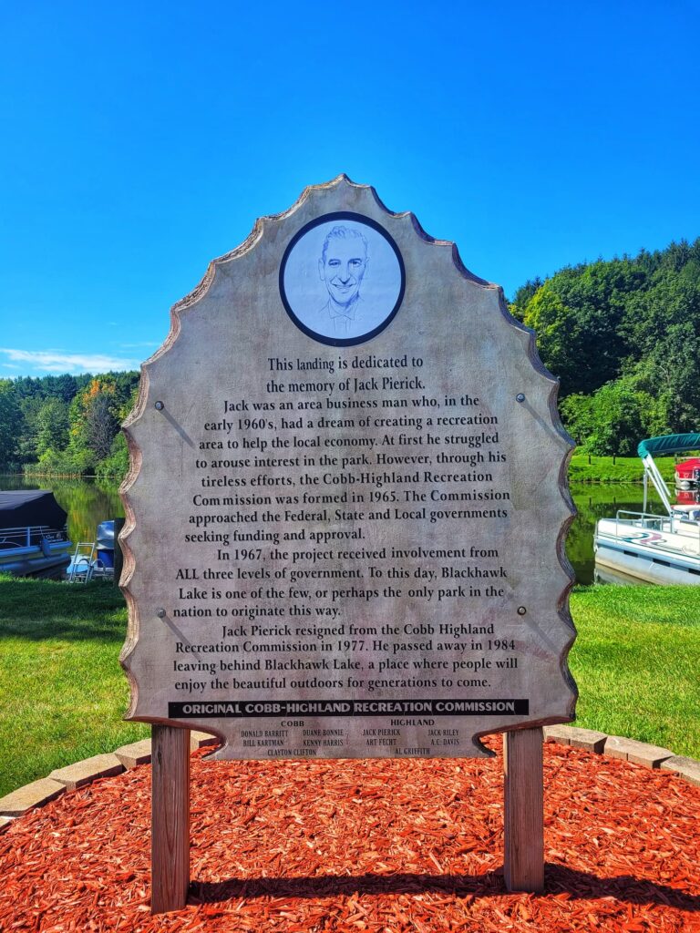 photo of dedication sign at boat launch