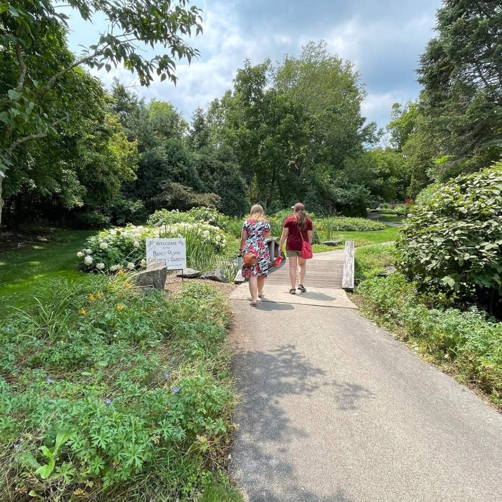 photo of 2 girls walking at klehm arboretum