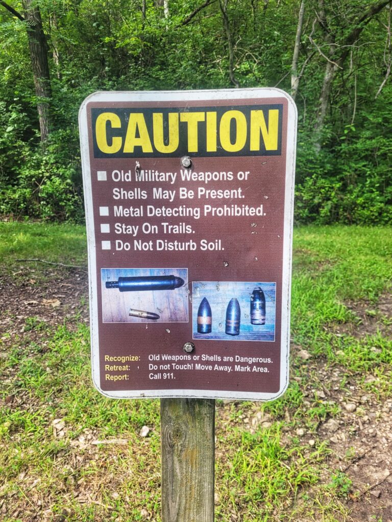 photo of caution sign at atwood park