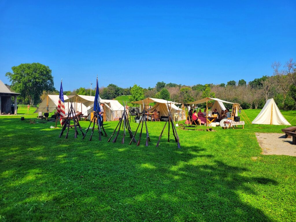 photo of civil war reenactment at grignon mansion