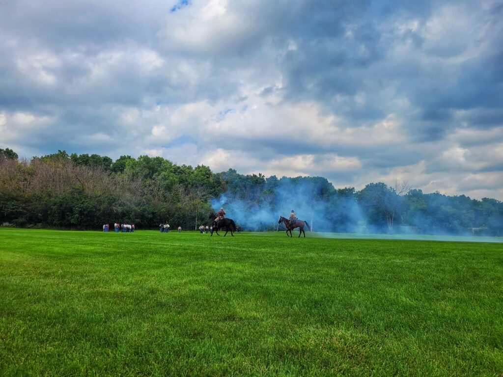 photo of civil war reenactment at grignon mansion