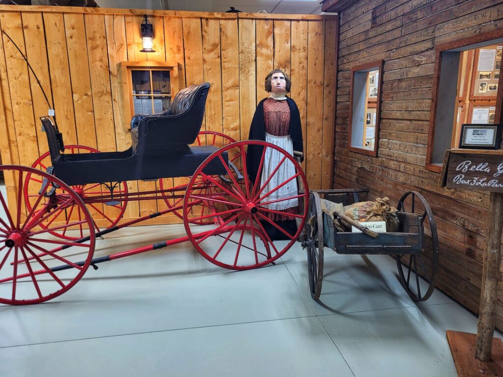 photo of belle gunness exhibit at la porte county historical society museum