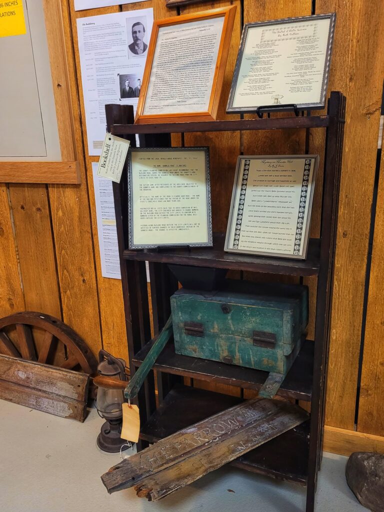 photo of bookcase made from wood from gunness chicken coop