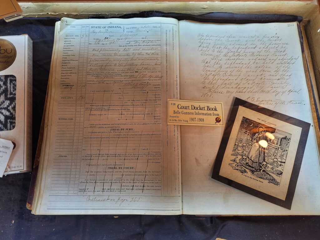 photo of belle gunness court docket book