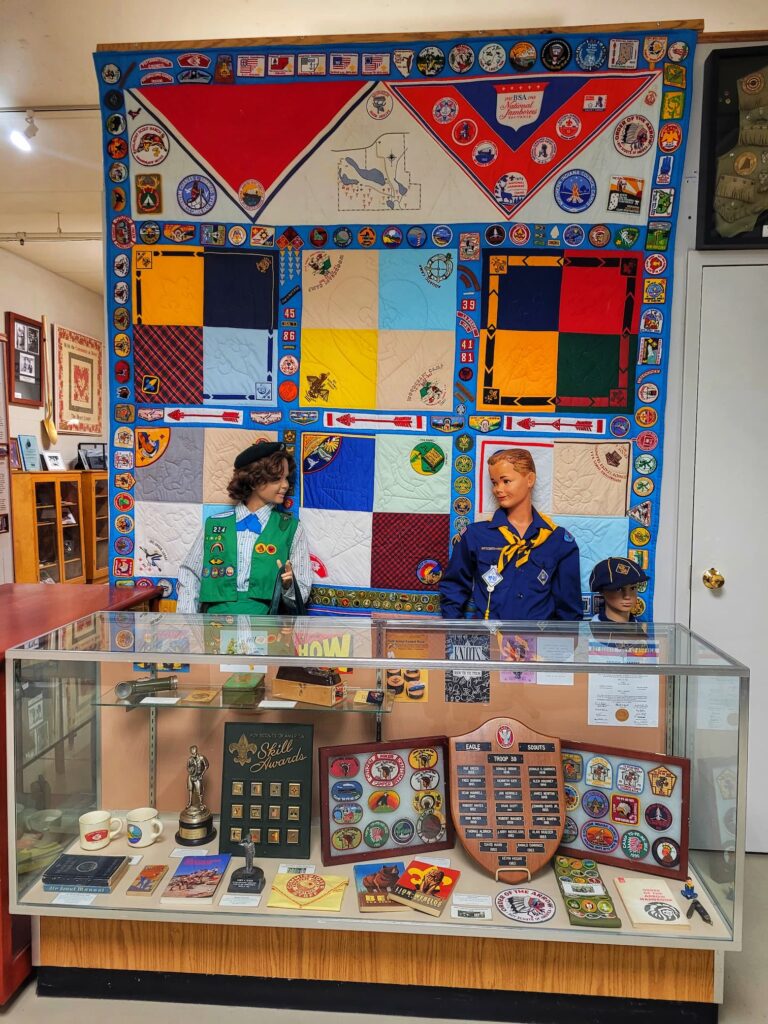 photo of display of la porte county scouting history