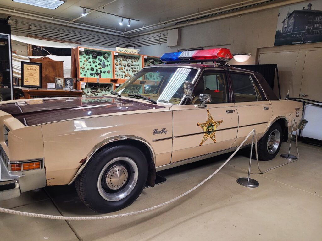 photo of vintage la porte county sheriff car