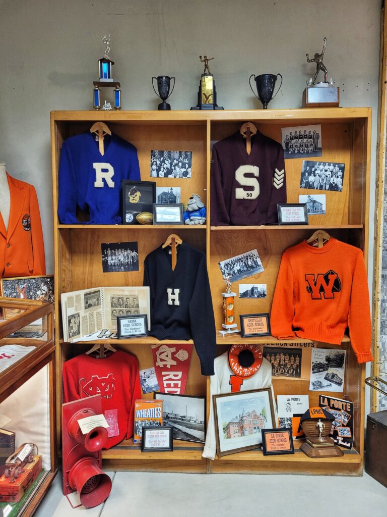 photo of display of la porte county sports history