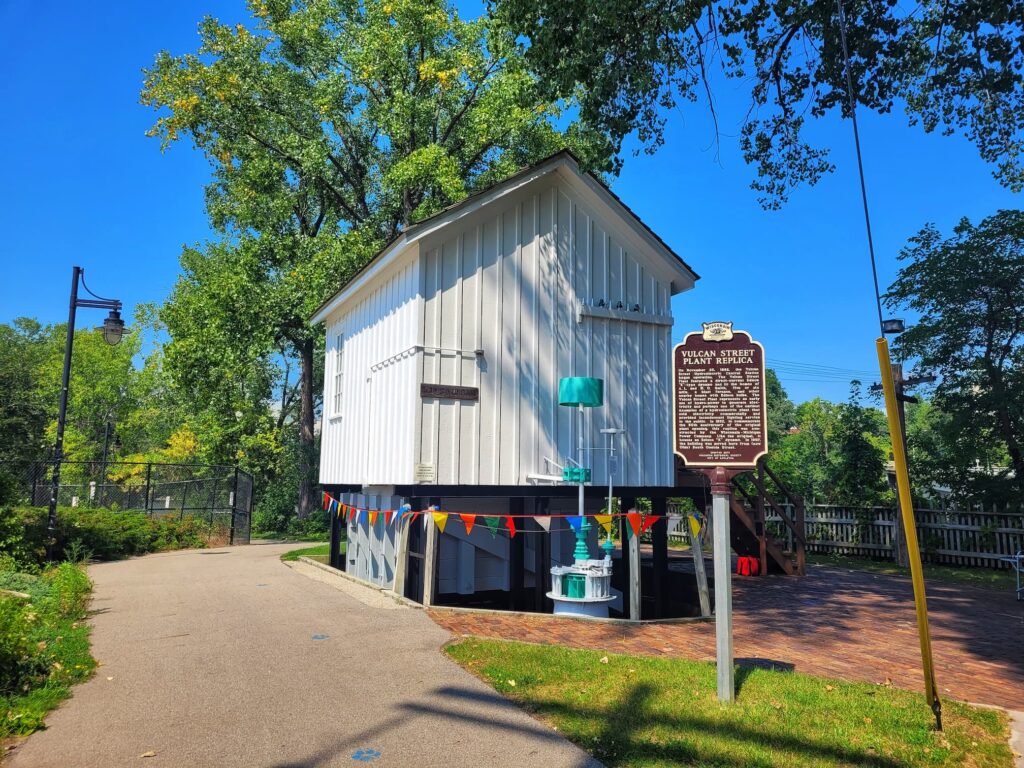 photo of replica hydroelectric plant in appleton