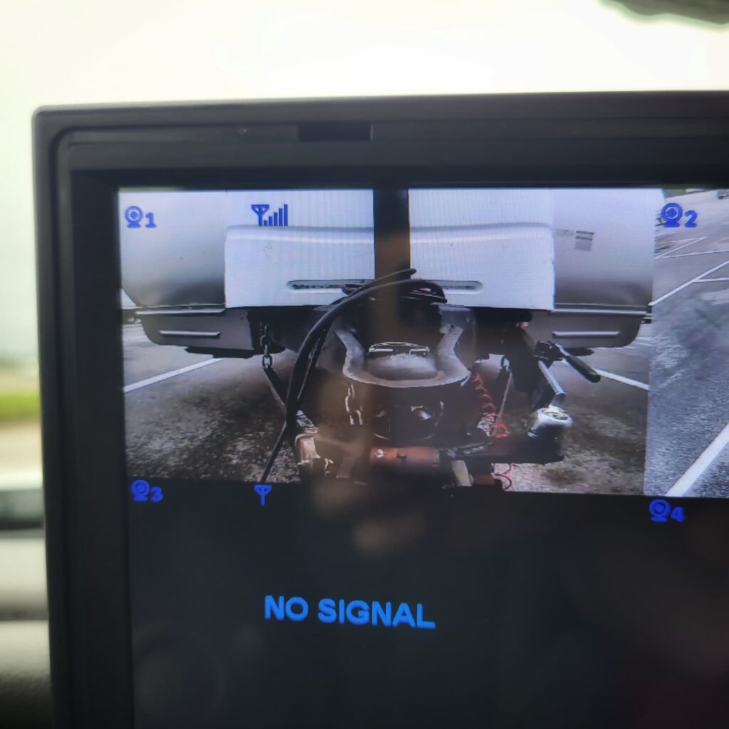 close up photo of back up camera monitor