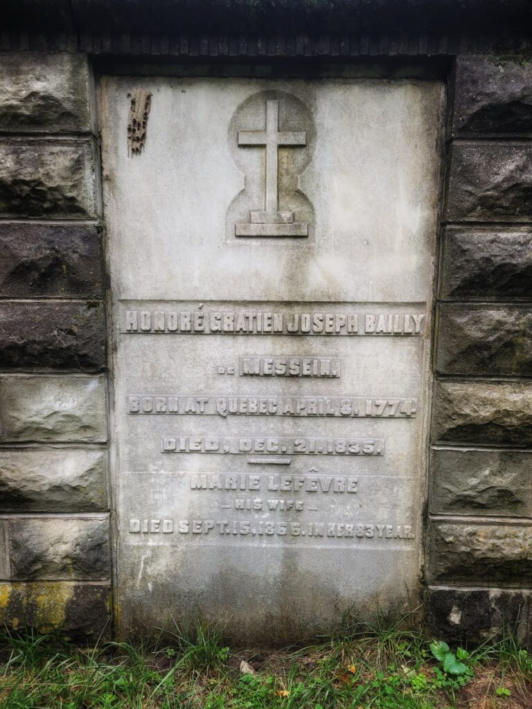 photo of joseph bailly grave