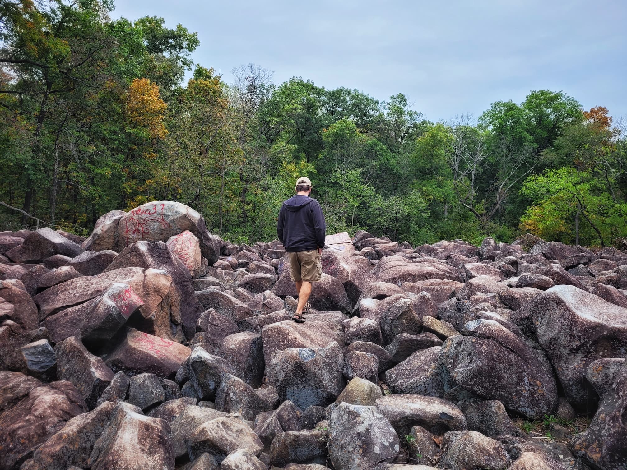 photo of josh in ringing rocks park