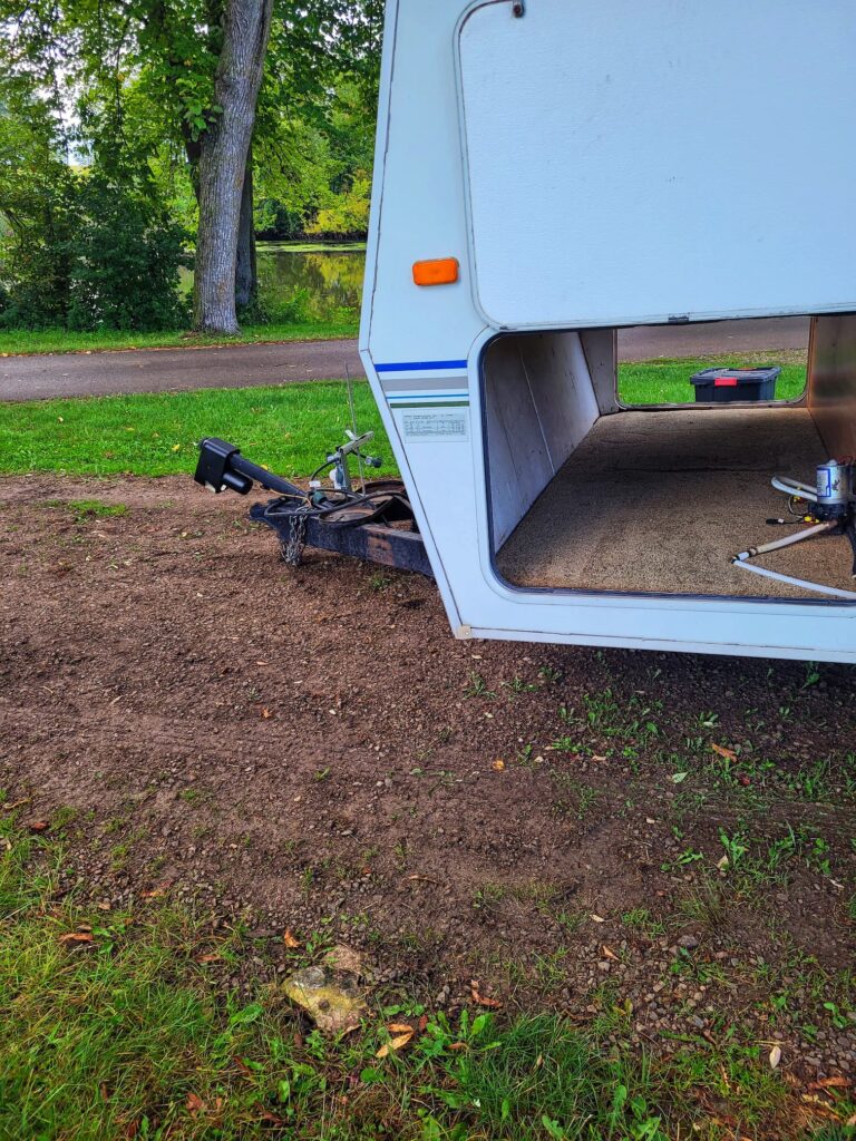 photo of trailer collapsed