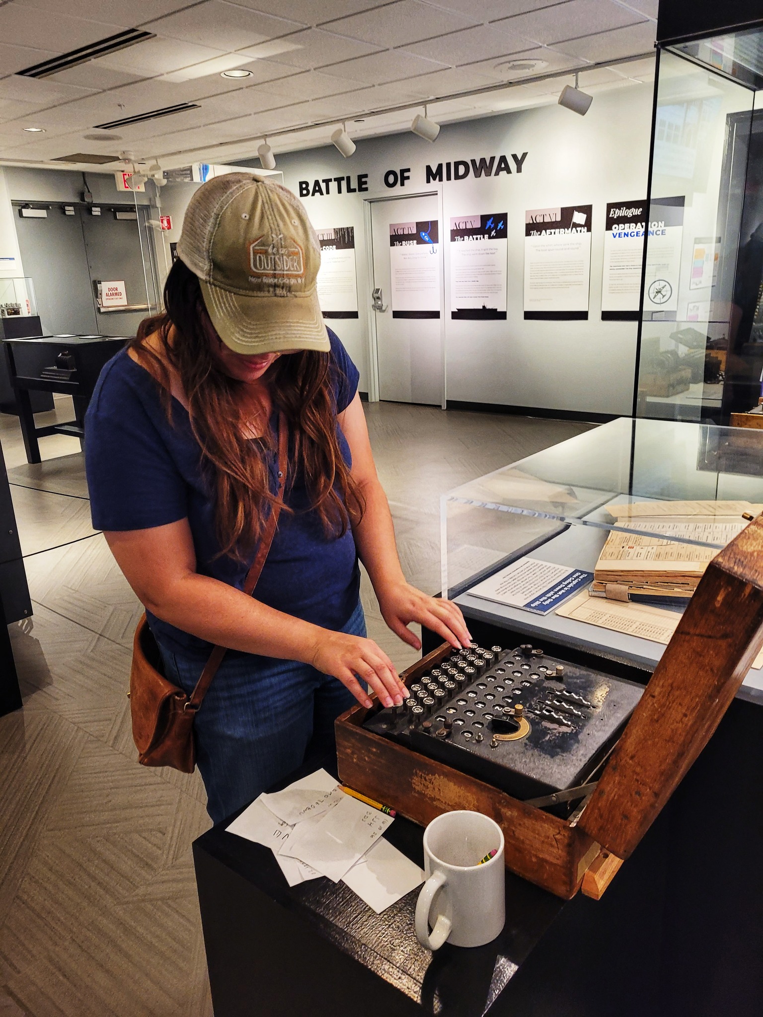 photo of jen using enigma machine