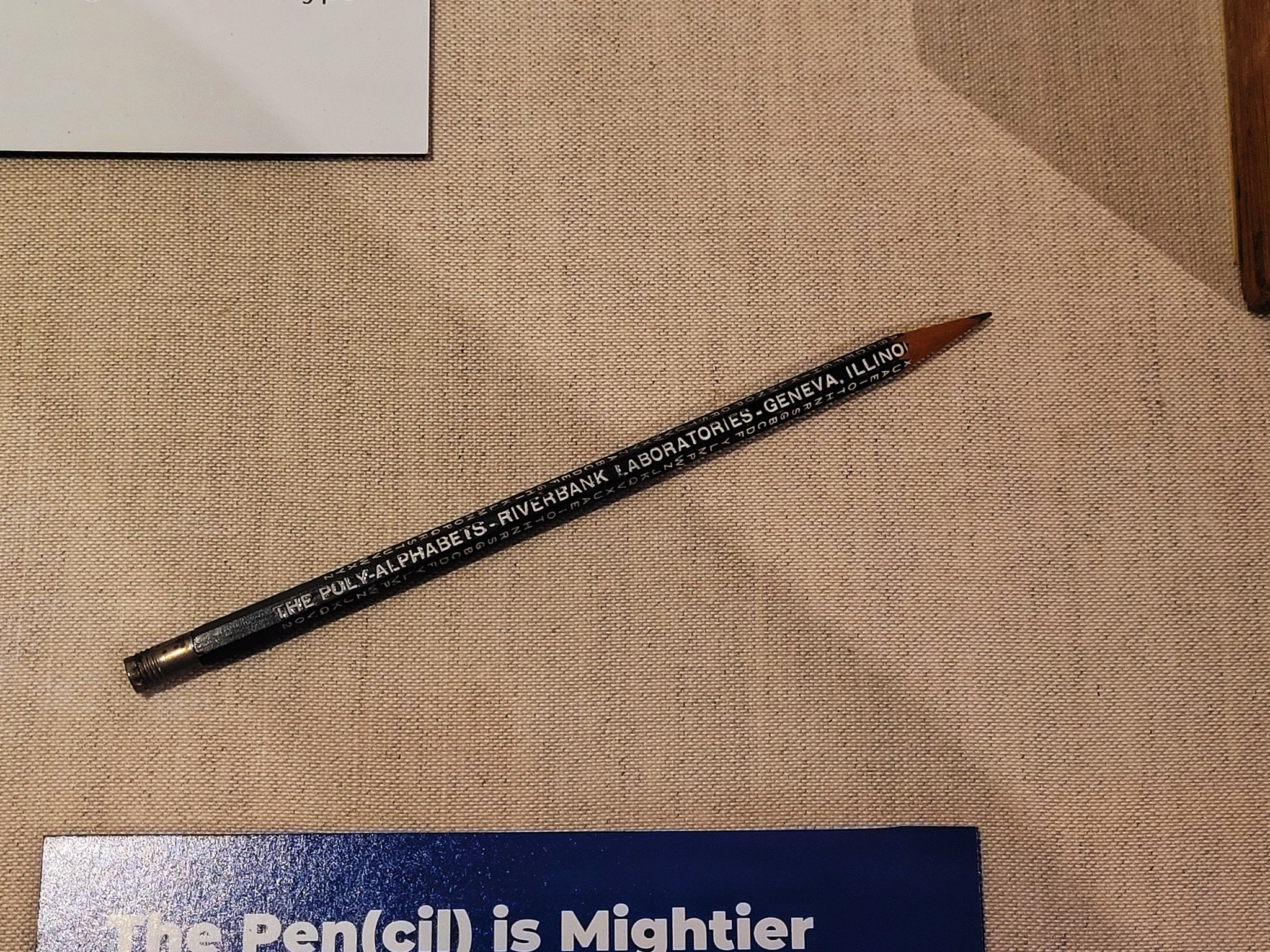 photo of riverbank laboratories pencil