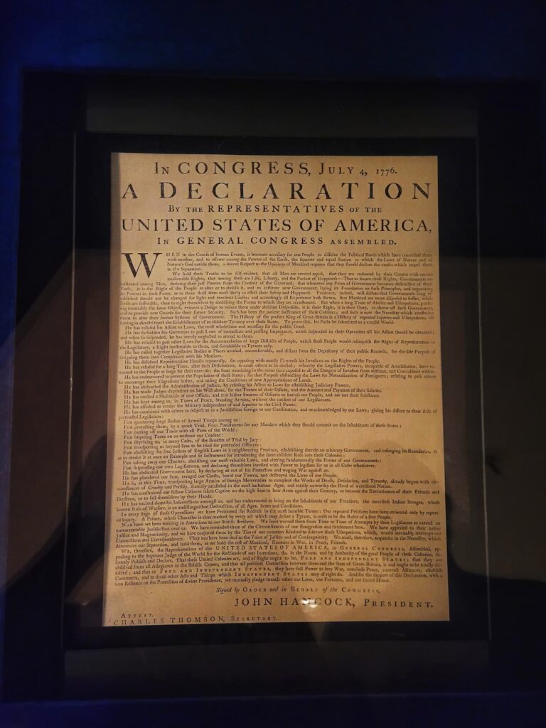 photo of declaration of independence