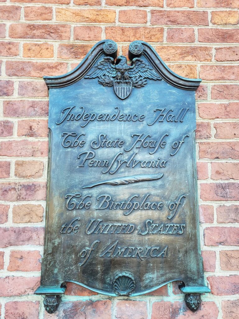 photo of independence hall sign